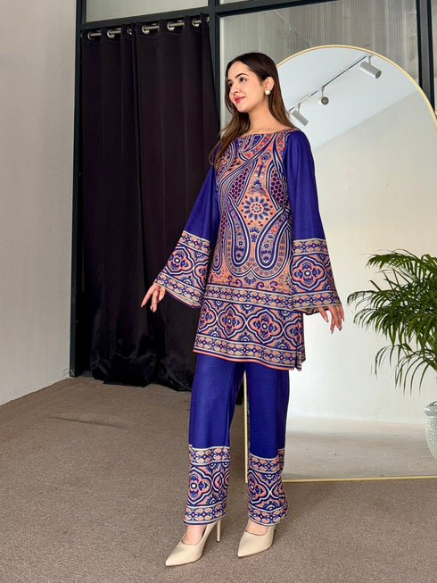 Royal Azure Woollen Kurta Set